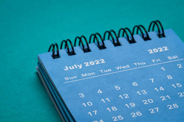 istock July 2022 - spiral desktop calendar 1401178569