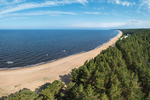 View on the Baltic sea and sandy beach near Saulkrasti, Vidzeme, Latvia