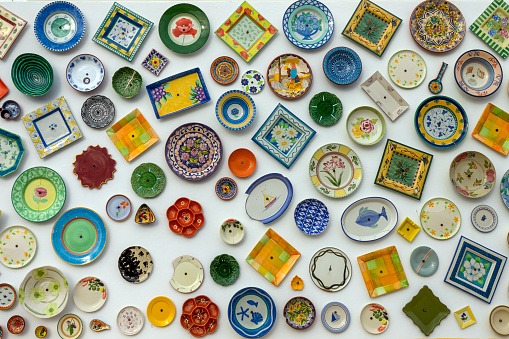 Decorative ornamental plates on the wall