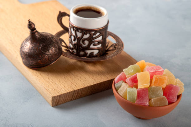 istock Traditional Turkish delight and Turkish coffee 1401192339