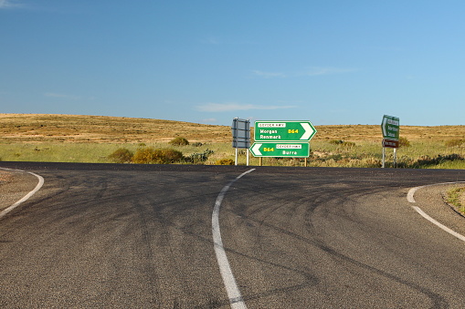 Road through the Clare Valley, a valley located in South Australia, a notable winegrowing region of Australia, famous for Riesling.