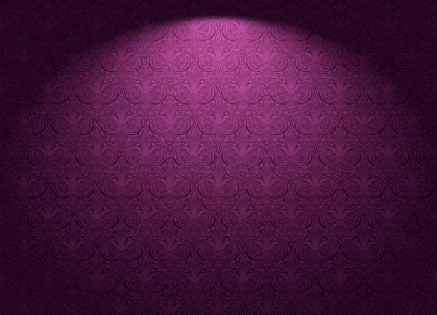 königlicher, vintage, gotischer horizontaler hintergrund in dunklem violett, marsala, lila mit einem klassischen antiken ornament, rokoko. vektor-illustration - wallpaper pattern silk pattern rococo style stock-grafiken, -clipart, -cartoons und -symbole