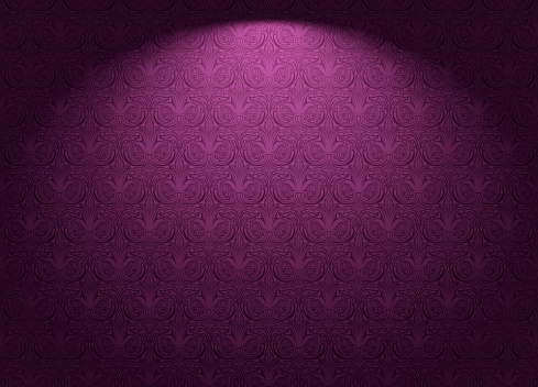 Royal, vintage, Gothic horizontal background in dark violet, marsala, purple with a classic antique ornament, Rococo. Vector