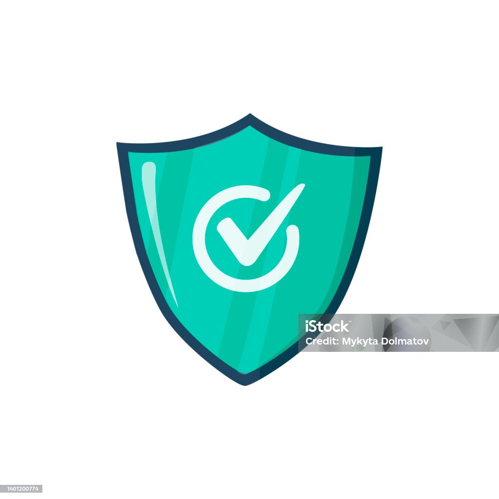 Protect Guard The Shield Shield Check Mark Icon Modern Cartoon Vector  Illustration Security Guaranteed Icon Stock Illustration - Download Image  Now - iStock