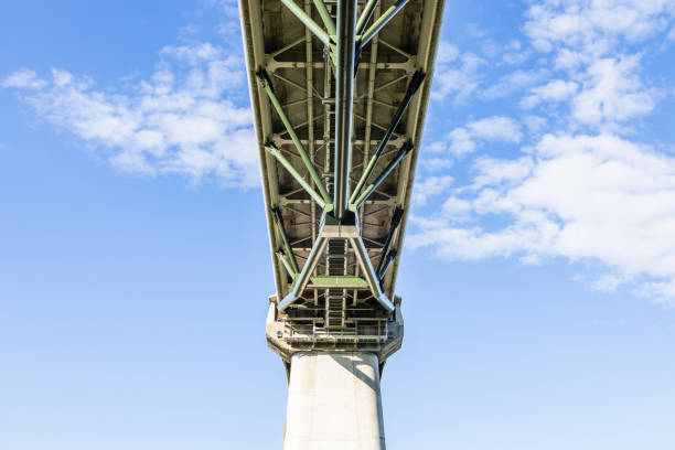 istock Gigantic steel sturcture under the pedestrian bridge 1401201174