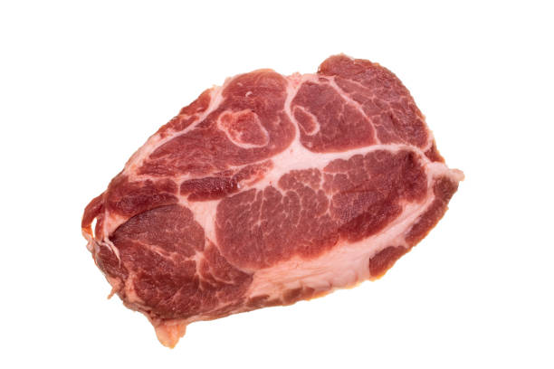 steak, pork neck isolated on a white background