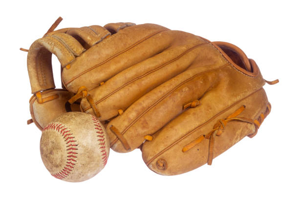 istock Vintage classic leather baseball glove isolated on white background 1401207800