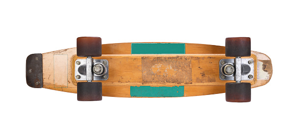 Old skateboard's isolated on white background.