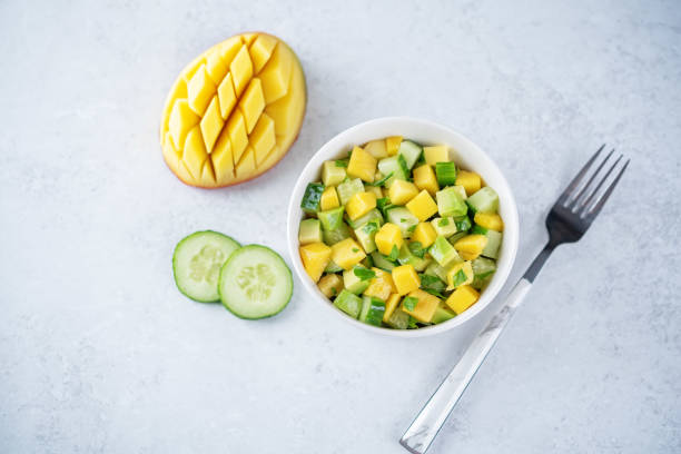 istock Mango avocado cucumber salad in a bowl 1401213527