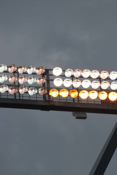 Stadium Lights light fixture illuminating at a sports venue stadium.