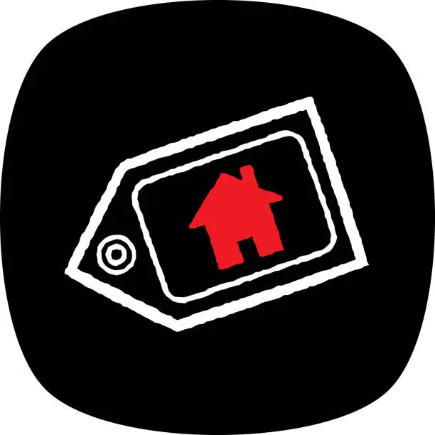 Vector illustration of House Sales Tag Doodle 3