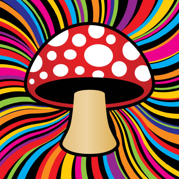 illustrations, cliparts, dessins animés et icônes de icône de champignon psychédélique - magic mushroom psychedelic mushroom fungus