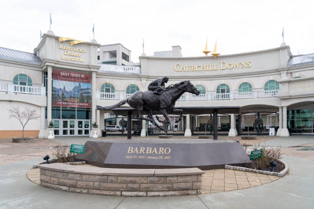 The entrance to Churchill Downs in Louisville, KY, USA. stock photo