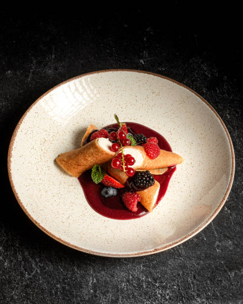 istock Pancakes with chocolate and strawberry 1401239778
