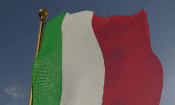Photo of 3D rendering of Italy flag