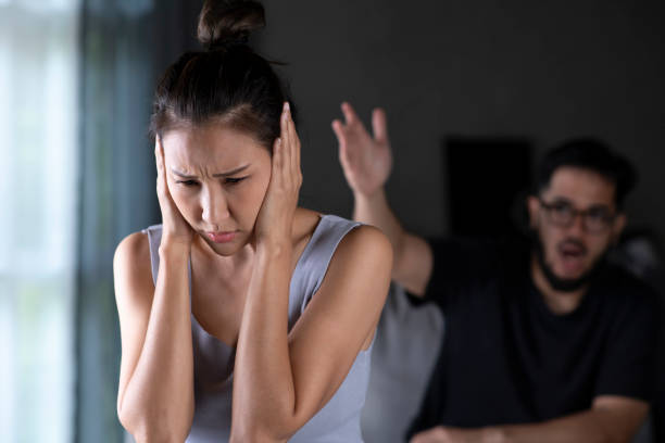 istock Asian couple arguing at home. 1401241701
