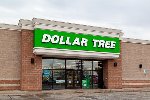 Lansing,  Michigan, USA - March 30, 2022: A Dollar Tree store. Dollar Tree is an American multi-price-point chain of discount variety stores.
