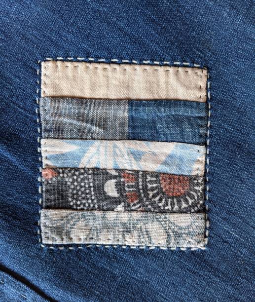 istock Patchwork of old Japanese cloth 1401250599