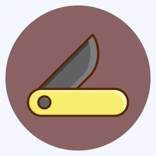 Vector illustration of Icon Clasp-Knife. suitable for education symbol. flat style. simple design editable. design template vector. simple illustration