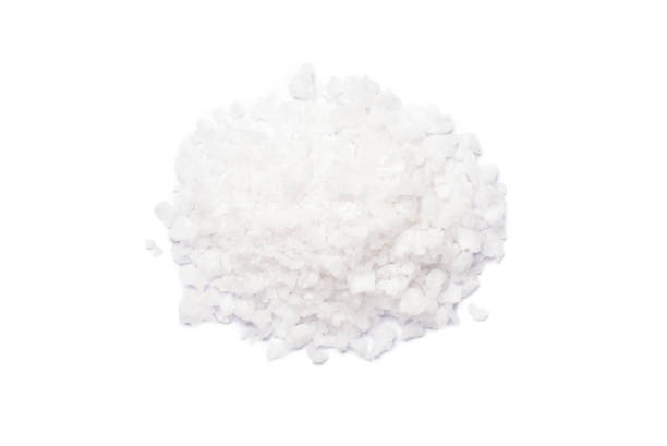 Pile of natural sea salt stock photo