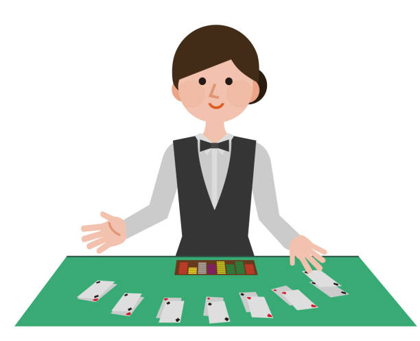 カジノディーラーの女性のイラスト - casino worker点のイラスト素材／クリップアート素材／マンガ素材／アイコン素材