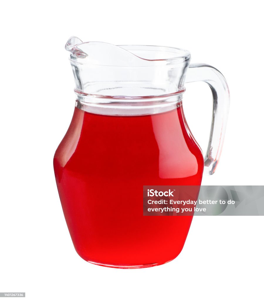 Red Juice In Glass Pitcher Jug Isolated On White Stock Photo - Download  Image Now - Jug, Juice - Drink, Pomegranate - iStock