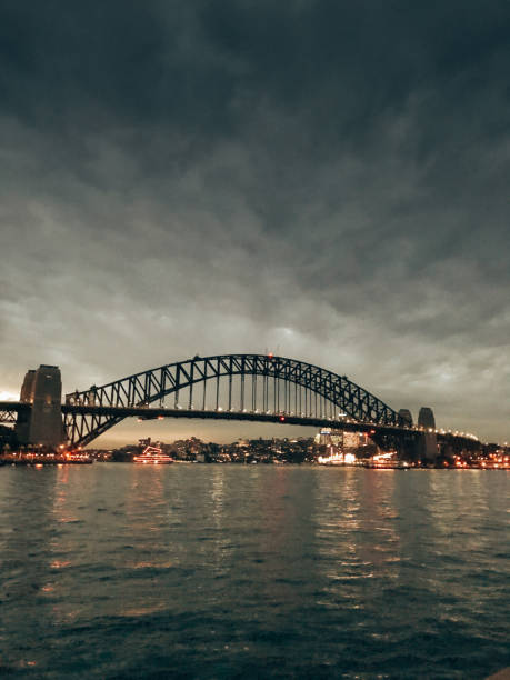 sydney bridge at dusk