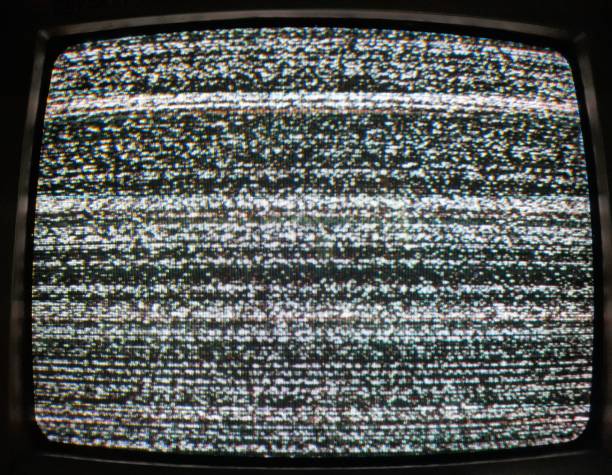 Real television static noise A television screen that is damaged and looks like snow no signal stock pictures, royalty-free photos & images