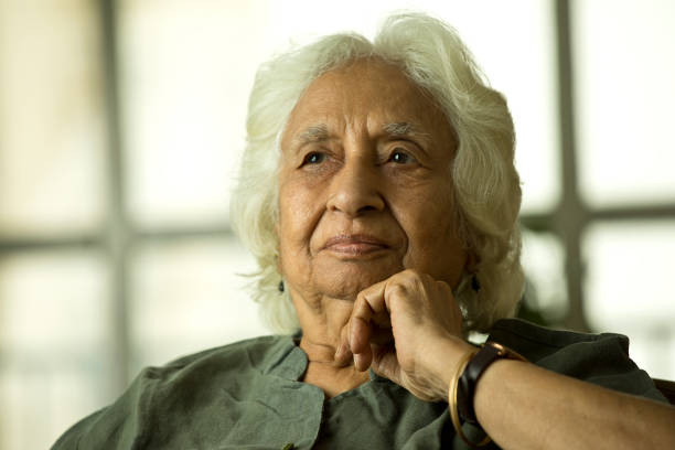 istock Close-up of thoughtful old woman 1401273671