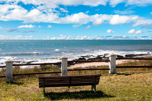 bank overlooking the sea in uruguay