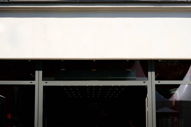 istock shop entrance, store front facade billboard mockup - 1401279456