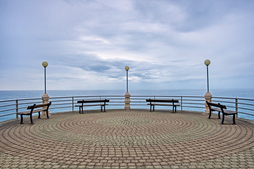 An outlook facing the ocean in Bordighera, Italy.