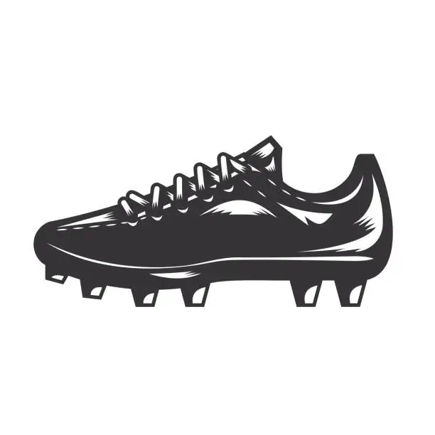Vector illustration of soccer shoes silhouette. football shoes Line art logos or icons. vector illustration.