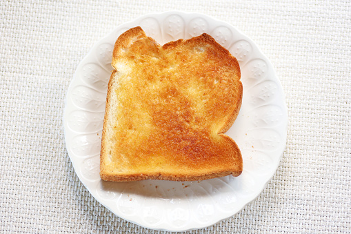 Well toasted bread on the plate