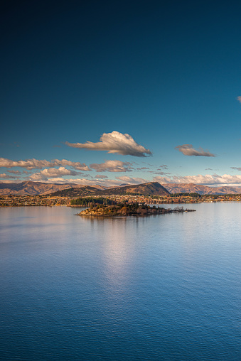 a view over Lake Wanaka taken from Glendhu Bay Track on a early winters afternoon