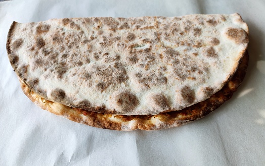 Traditional turkish minced beef meat pizza pita bread lahmacun in Istanbul turkey