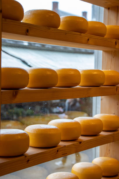 istock Dutch cheese in a shop window in Amsterdam. 1401295902