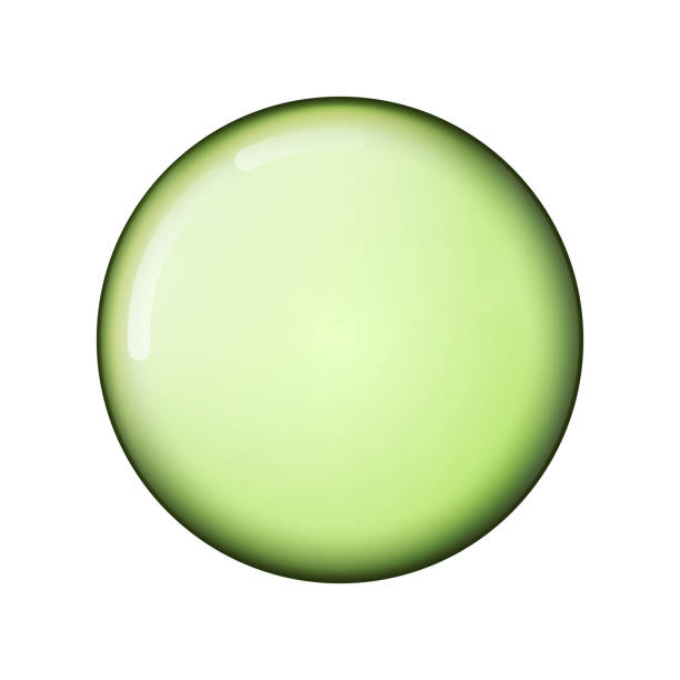 istock Glass green ball or precious pearl. Glossy realistic ball, 3D abstract vector illustration highlighted on a white background. Big metal bubble with shadow 1401297588