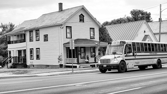 School Bus in small town, Vermont.