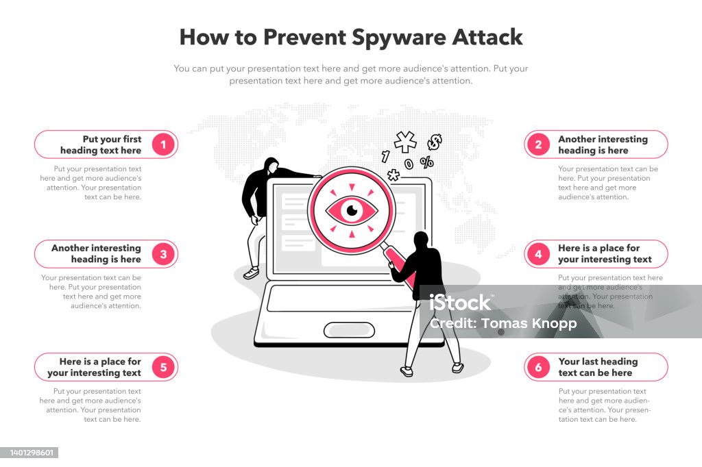 File Less Spyware Attack Example Simple Infographic Template For How To Prevent Spyware Attack Stock ...