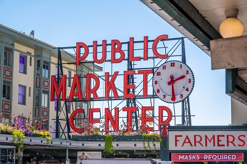 Seattle, WA, USA - August 29, 2021: The Public Market Center