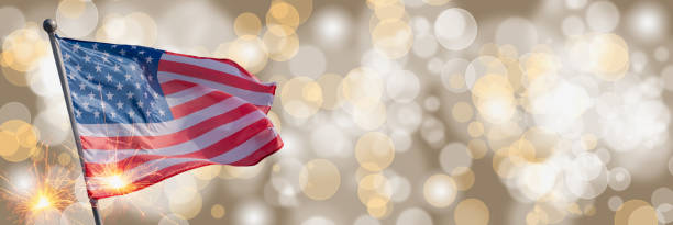 American flag for 4th of July, Independence Day, Celebration Concept stock photo