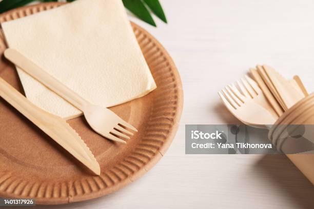 Street Food Take Away Paper Packaging Disposable Tableware Eco Stock Photo - Download Image Now