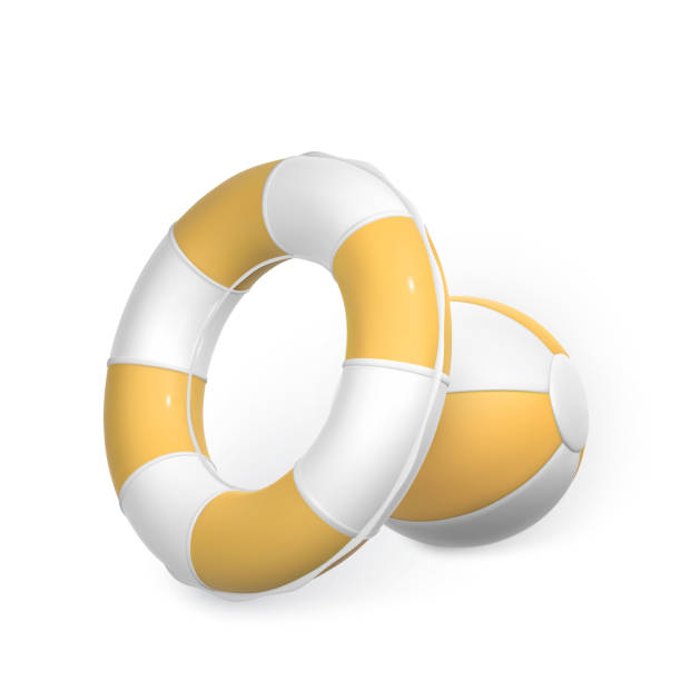 istock 3D Swim ring and swim ball on white background. Summer time symbol. Vector illustration 1401318244