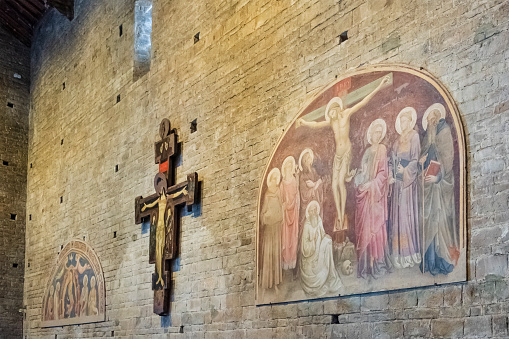 Rome - The fresco of Crucifixion in the church San Girolamo dei Croati by  Pietro Gagliardi (1847-1852).