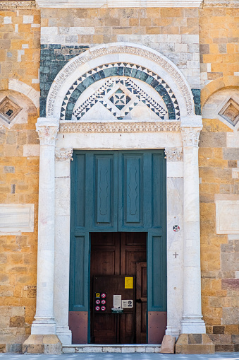 Entrance portal of the Cathedral of Volterra, rebuilt around 1120