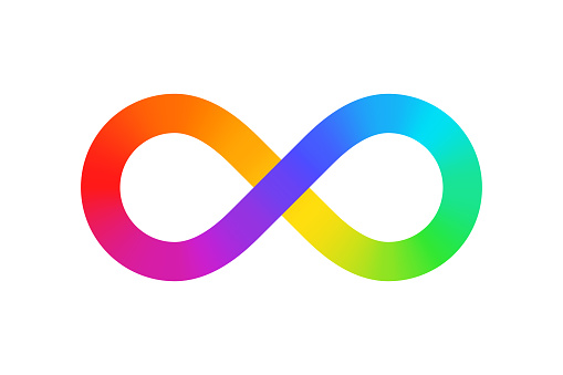 Rainbow Infinity symbol isolated on white background. Vector illustration