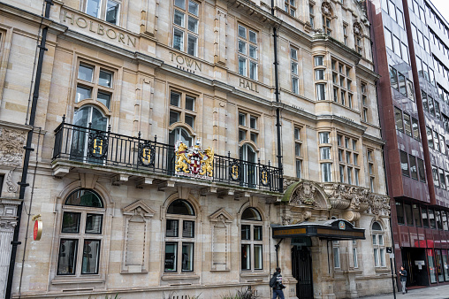 London, UK- May 5, 2022:Holborn Town Hall in London