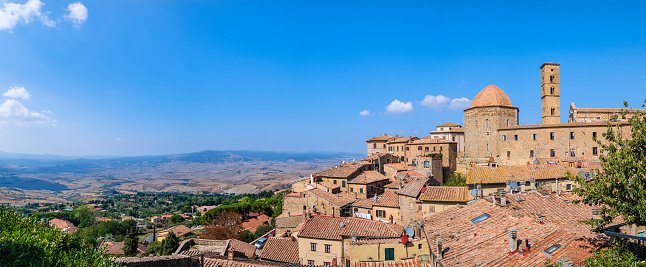 Skyline of Volterra, a historic walled mountaintop town in the province of Siena (5 shots stitched)