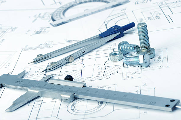 istock The plan industrial details, a screws, caliper, divider 140132745